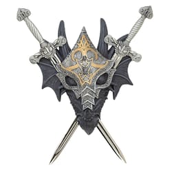 Dragon Crest 9.5 in. H X 8.625 in. L Silver Poly Resin Dagger Crest