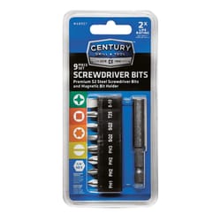Century Drill & Tool Assorted 1 in. L Bit and Holder Set S2 Tool Steel 9 pc