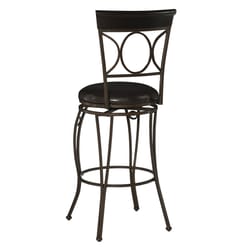 Linon Home Decor Black Polyurethane Swivel Barstool 30 in.