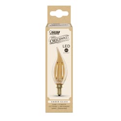 Feit CA10 (Flame Tip) E12 (Candelabra) LED Bulb Amber 40 Watt Equivalence 1 pk