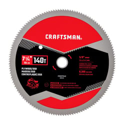 Craftsman 7-1/4 in. D X 5/8 in. Plywood Carbon Steel Circular Saw Blade 140 teeth 1 pk