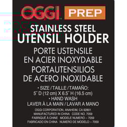 OGGI Silver Stainless Steel Utensil Holder
