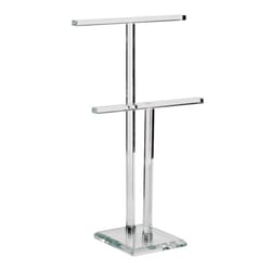 Tripar 14.5 in. H X 9.15 in. L Clear Glass/Metal Double T-Bar Jewelry Stand