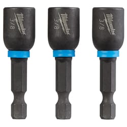 Milwaukee Shockwave 3/8 inch drive in. X 1-7/8 in. L Heat-Treated Steel Nut Driver Set 3 pc