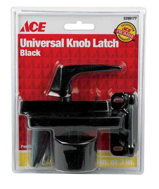Ace Black Steel Universal Knob Latch 1 pk - 01-3815-302 - Locks and Keys  sku 01-3815-302