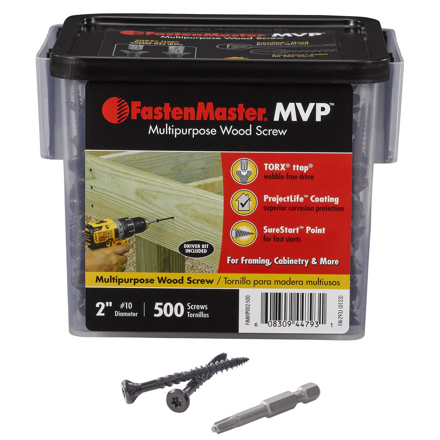 FastenMaster MVP 2 in. L Torx Ttap Self-Tapping Wood Screws 500 pk ...