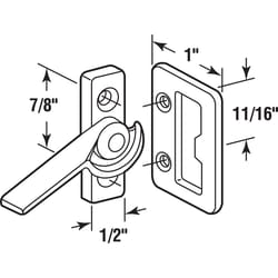 Prime-Line Zinc-Plated Metallic Die-Cast Zinc Window Latch 2 pk