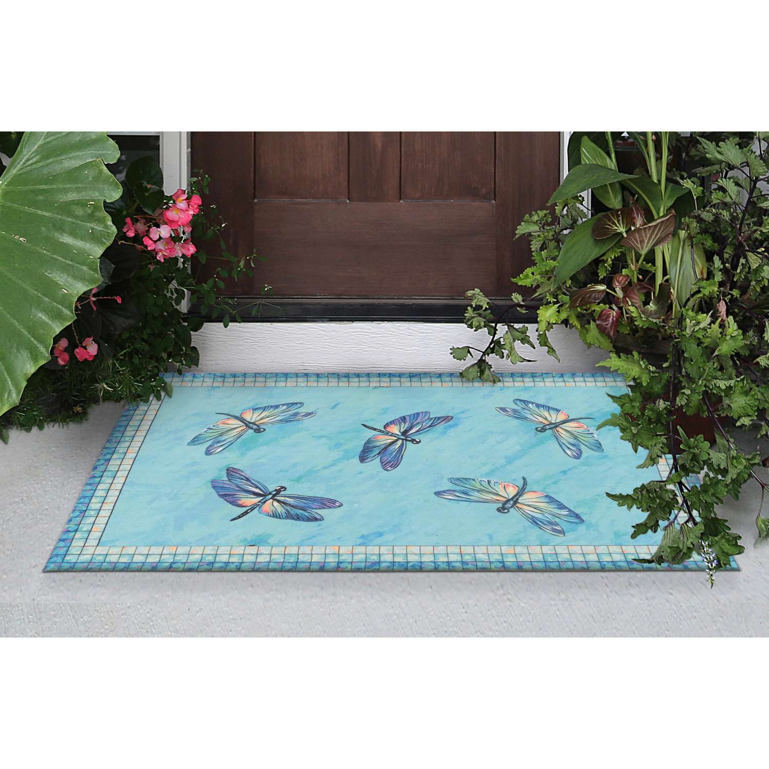 1pc Diy Wild Flowers Indoor Outdoor Door Mats Stain And Fade Resistant Door  Mat Easy Clean