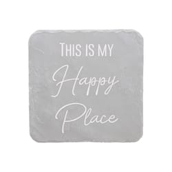 Pavilion Stones with Stories Gray Cement/Stone 7.75 in. H Happy Place Stepping Stone