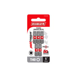 Diablo Torx #40 X 1 in. L Driver Bit Black Oxide 5 pk