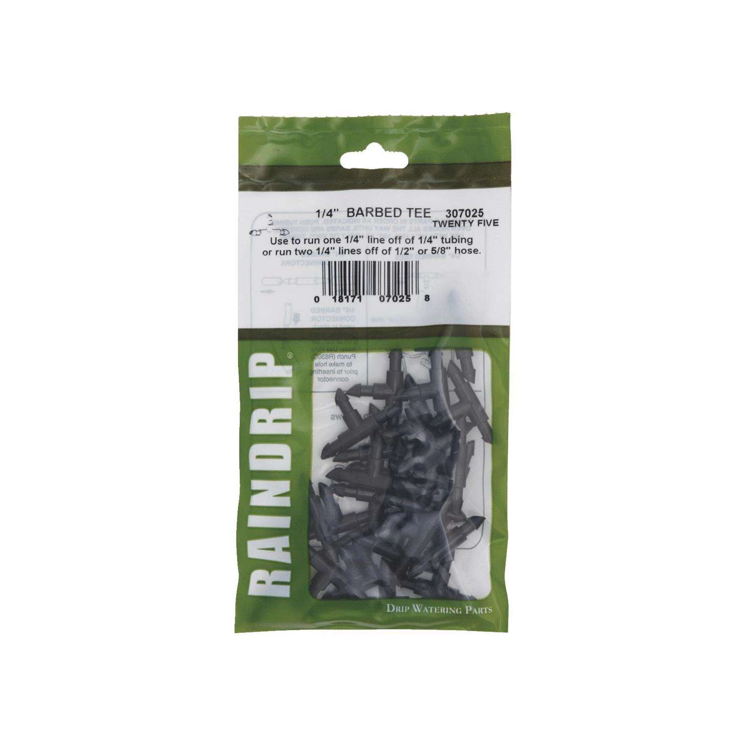 Raindrip 1/4 in. Barbed Drip Irrigation Tee 25 pk Raindrip 1/4 in. Barbed Drip Irrigation Tee 25 pk