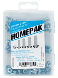 HILLMAN Homepak Assorted in. X 1 in. L Slotted Round Head Zinc-Plated Steel Machine Screws and Nuts