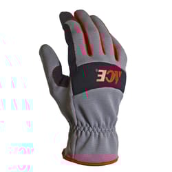 Ace Men's Indoor/Outdoor Utility Work Gloves Black/Gray L 2 pair