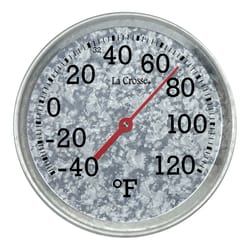 La Crosse Technology Thermometer Galvanized Metal Silver 7 in.