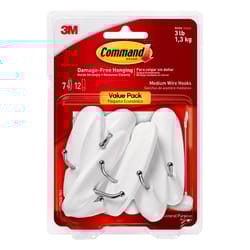 Command Medium Plastic Hook 3.16 in. L 2 pk