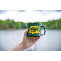 Camco Life is Better at the Campsite 14 oz Green BPA Free My Happy Place Mug