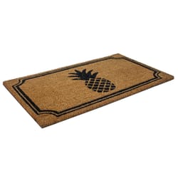 Entryways 30 in. W X 18 in. L Black/Natural Pineapple Coir Door Mat