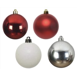 Decoris Red/Silver/White Shatterproof Ornaments