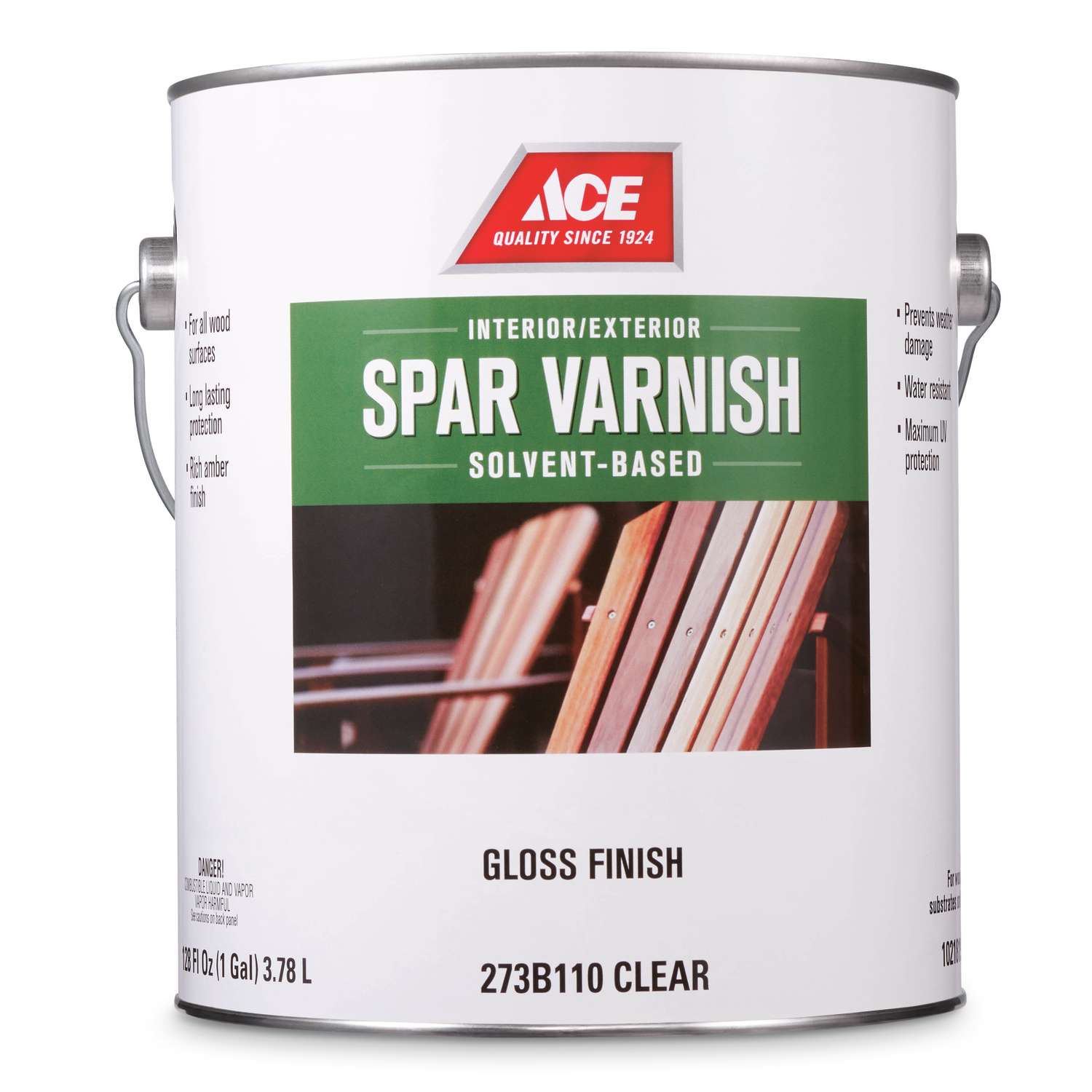  Ace  Gloss Clear Amber  Spar Varnish 1 gal Ace  Hardware 