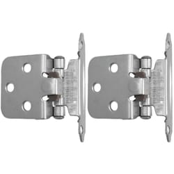 Laurey 1-5/8 in. W X 2-3/4 in. L Brushed Satin Nickel Silver Metal Cabinet Hinge 2 pk