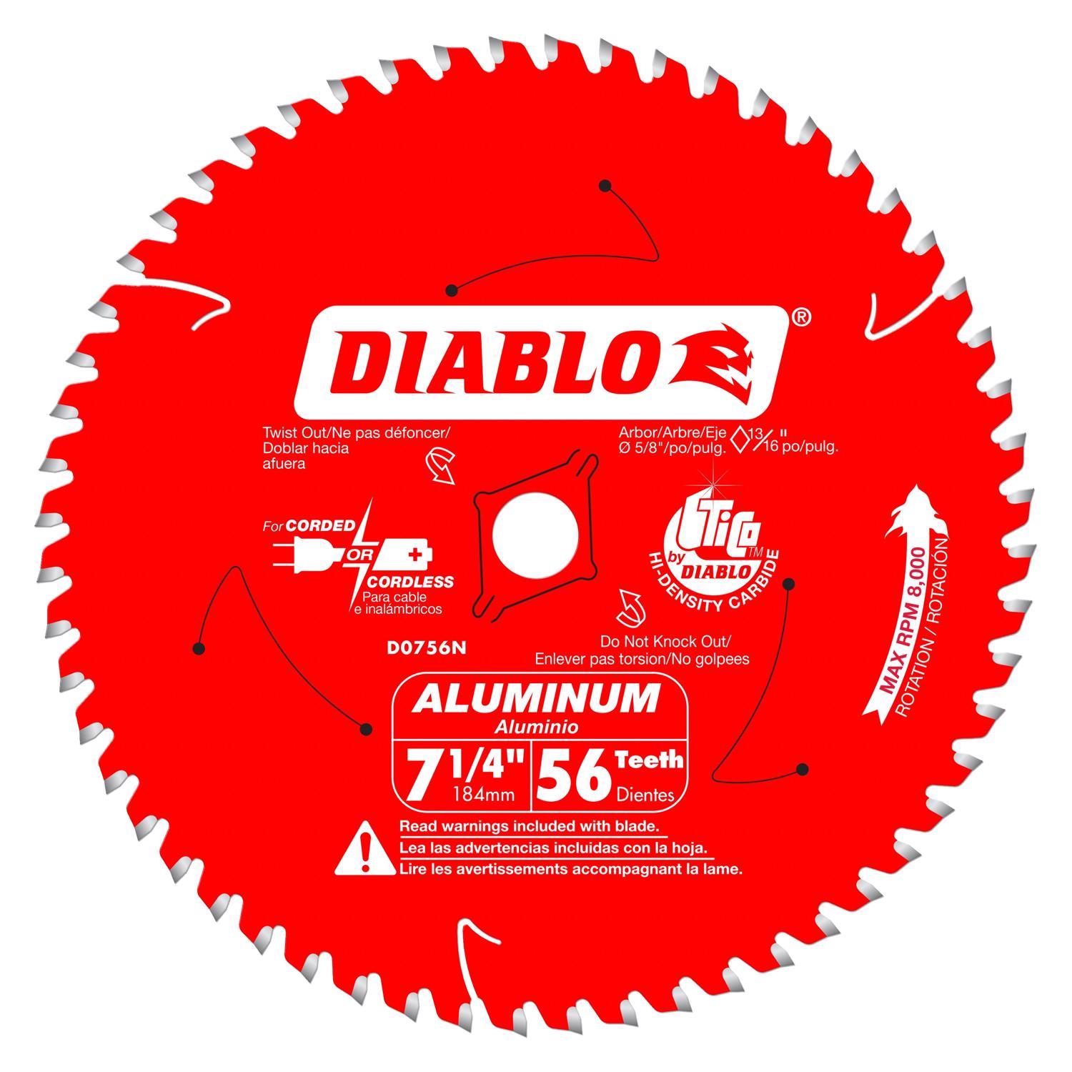 Diablo 7-1/4 in. D X 5/8 in. TiCo Hi-Density Carbide Circular Saw Blade 56 teeth 1 pk Uae Electronic uaeelectronic.com