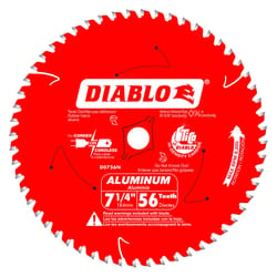 Diablo 7-1/4 in. D X 5/8 in. TiCo Hi-Density Carbide Circular Saw Blade 56 teeth 1 pk