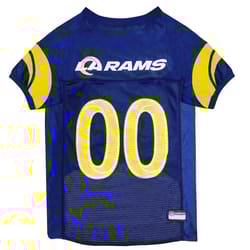 Pets First NFL Multicolored Los Angeles Rams Cat/Dog Jersey Small