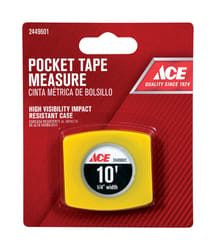 Ace 10 ft. L X 0.25 in. W Pocket Tape Measure 1 pk