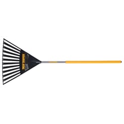 True Temper 63.62 in. 30 Tine Poly Leaf Rake Wood Handle