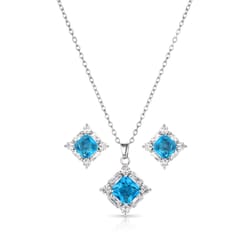 Montana Silversmiths Women's Elevated Luxury Crystal Blue/Silver Jewelry Sets