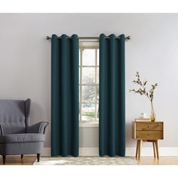 Sun Zero Norwich Teal Blackout Curtains 80 in. W X 84 in. L