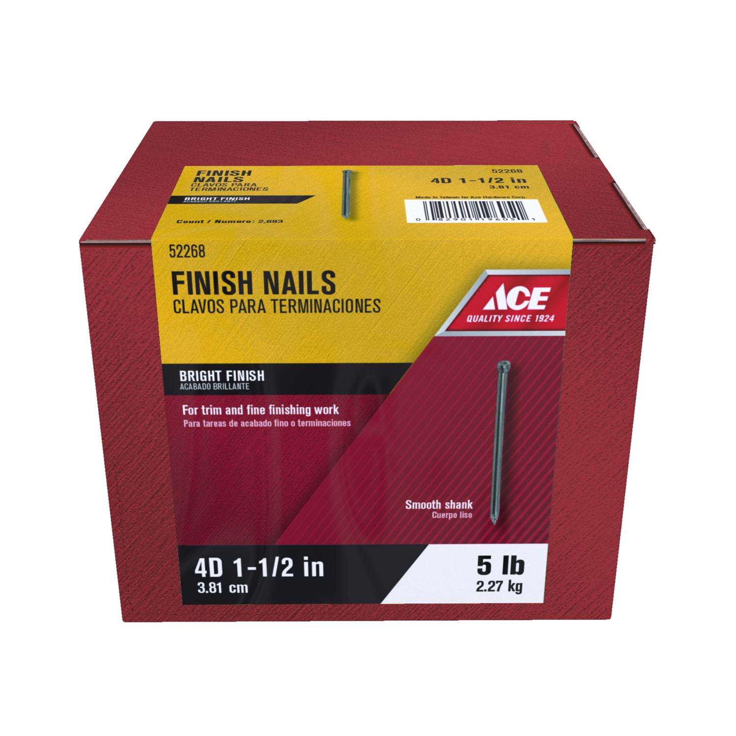 Ace 4D 11/2 in. Finishing Bright Steel Nail Countersunk Head 5 lb Mfr