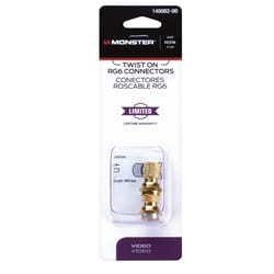 Monster Just Hook It Up Twist-On RG6 Coaxial Connector 2 pk