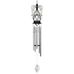 Exhart WindyWing Multicolored Glass/Metal 47.5 in. H Angel Fifteen LED Lights Wind Chime