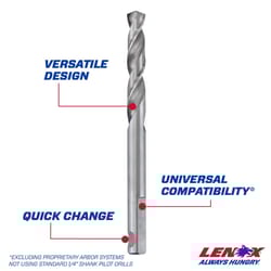 Lenox 1/4 in. High Speed Steel 3-1/4 in. L X 1/4 in. D Hole Saw Pilot Bit