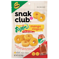 Snak Club Tajin Mango Rings Gummi Candy 5 oz Bagged