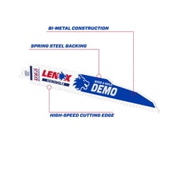 Lenox 9 in. Bi-Metal Demolition Reciprocating Saw Blade 6 TPI 5 pk