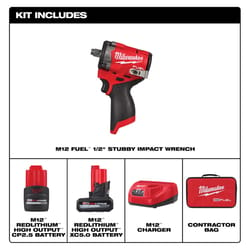 Milwaukee M12 1/2 in. Cordless Brushless Impact Wrench Kit (Battery & Charger)