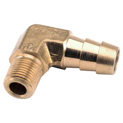 Anderson Metals 3/8 in. Hose Barb in. X 1/4 in. D MIP Brass 90 Degree ...