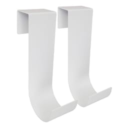 MIDE Products 10 in. L Powder Coated White Aluminum Long Slip-On Hook 25 lb. cap. 2 pk