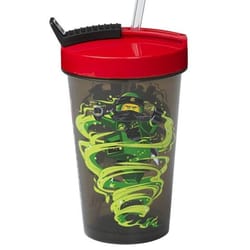 LEGO 17 oz Ninjago Black/Red BPA Free Tumbler Lid and Straw