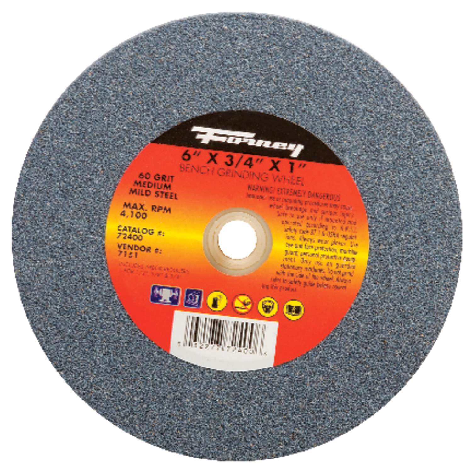 Forney 6 in. Dia. x 3/4 in. thick x 1 in. Bench Grinding Wheel 1 pc