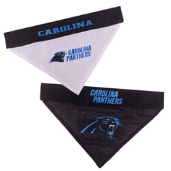 Pets First Black/White Carolina Panthers Cotton/Nylon Dog Collar Bandana Small/Medium