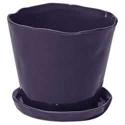 Chive Tika 5 in. D Ceramic Flower Pot Ultra Violet