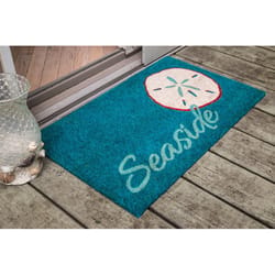 Entryways 17 in. W X 28 in. L Teal Seaside Coir Door Mat