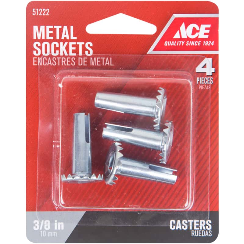 Ace Stamped Metal Caster Socket 4 pk Ace Hardware