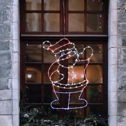 Celebrations LED Santa Silhouette 14 in. Hanging Decor
