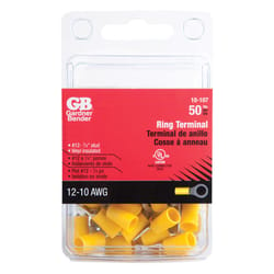 Gardner Bender 12-10 Ga. Insulated Wire Ring Terminal Yellow 50 pk