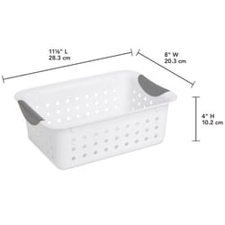 Sterilite 0.9 cu ft White Storage Bin 4 in. H X 8 in. W X 11.125 in. D Stackable