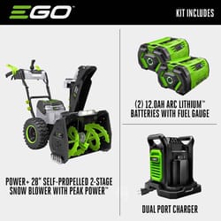 EGO Power+ Peak Power SNT2807 28 in. Two stage 56 V Battery Snow Blower Kit (Battery &amp; Charger) W/ 2-IN-1 CHUTE ADJUSTMENT &amp; (2) 12AH BATTER